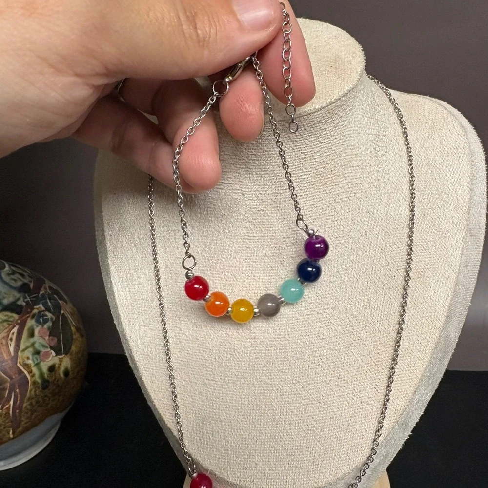 Chakra Jewelry Set | Crystal Bead Necklace Bracelet | Reiki Energy‎ Healing